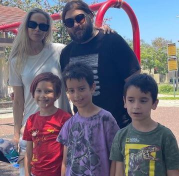 Sorin Reid Coppola Cage with his parents Weston Cage and Danielle Cage and siblings.